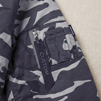 Veste streetwear pour homme, veste bomber réversible à capuche en coton sergé camouflage vintage surdimensionnée personnalisée pour l'hiver