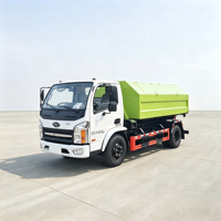 Camion benne basculante Nanjun 4x2 à bas prix avec benne hydraulique de 7 m³ pour déchets domestiques