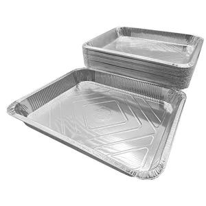 Disposable Food Packing Aluminum Foil Container Carry Out Square Baking Foil Tray