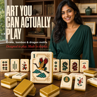 En stock : Jeu de tuiles de mahjong style chinois Golden Crane, jeu de voyage personnalisé pour femmes, club social, cadeau de fête, vente en gros OEM