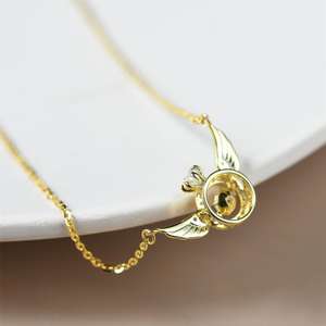 उपहार पार्टी सोने की प्लेटेड गहने लिंक चेन ट्रेंडी फैशन डांस डायमंड ज़िरकॉन क्राउन पंख महिलाओं के लिए पेलेंट हार - Product Image 5