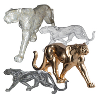 Vente en gros de grandes statues d'animaux zèbre tigre léopard girafe gorille lions cheval statue sculpture en résine