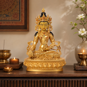 Escultura de Ksitigarbha Bodhisattva en Latón, Hecha a Mano con Técnica de Fundición, Forma Personalizable para Altar Budista en Casa o Negocio - Product Image 4