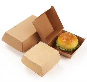 Fabricante de Cajas de Cartón para Hamburguesas en China, Venta al por Mayor, Logotipo Personalizado Impreso, Caja de Papel para Llevar KFC McDonald's, Caja de Hamburguesas Kraft - Product Image 2