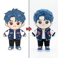 Poupée en peluche Kpop personnalisée OEM, design d'idole sur mesure, broderie de veste, articles de fans, commandes en gros