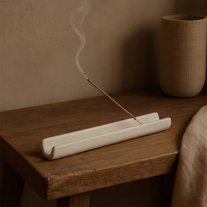 MAXERY Porta Incienso de Cerámica Minimalista, Quemador de Incienso de Canal Largo, Recolector de Ceniza <span class=keywords><strong>para</strong></span> Varillas, Decoración del Hogar Estilo Wabi-Sabi, Meditación Zen - Product Image 1