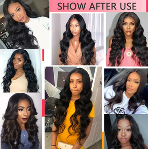 Perruque U-Part Body Wave 100% Cheveux Humains Vierges Brésiliens Non Traités 12A Sans Colle Tête Complète Facile à Poser Couleur Naturelle 180% - Product Image 6