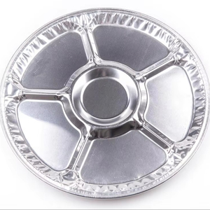 กระทะอลูมิเนียมฟอยล์ลายตาราง16นิ้ว YB97เทียภาชนะหมูย่างกระทะฟอยล์ทนทาน - Product Image 1