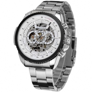 Men's Gold Skeleton Automatic <b>Mechanical</b> <b>Watch</b>, Decorative Tachymeter Bezel, Luxury Stainless Steel Business Dress Wristwatch - Product Image 4