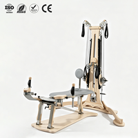 ZENJOY Máquina de Ejercicio Multifuncional de Madera de Arce Sólido con Torre de Poleas, Equipo de Pilates para Estudio de Yoga