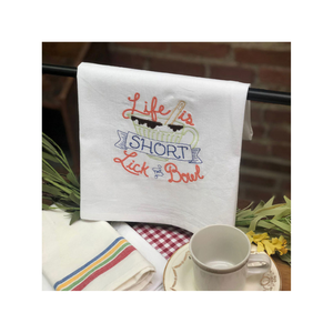Cheap Durable 100% Cotton Embroidered 18x28 Inches 135 GSM Lightweight Quick Absorbing Recyclable Machine Washable Dish Towels - Product Image 2