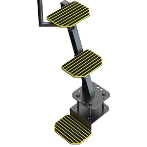 Scala per barche a 4 gradini con manico per barche antiscivolo, misure universali per rimorchi per bassi/pontoni, - Product Image 1