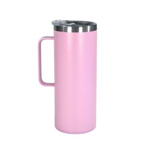 BPA FREE Powder Coating Stainless Steel Skinny 20Oz Double Wall <b>Insulated</b> Drink Tumbler <b>Mugs</b> With Handle Small Storage Bottom - Product Image 1