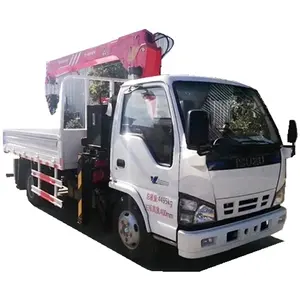 Groothandel boek egypte-Japan Merk Isuzu 600 P 4X2 Licht Cargo Truck Met Telescopische Boek 4 Ton Kleine Vrachtwagen Gemonteerde Kraan