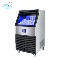 Machine à glaçons en cubes de 100 kg par jour avec compresseur Emerson et capacité de stockage de 100 kg pour hôtels, restaurants, bars et usage commercial