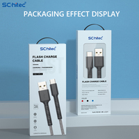 Ventas al por mayor 5V 12V OEM Cable USB con caja de acrílico teléfono móvil Flex 3.3ft 6ft cable de carga rápida USB a C cable micro USB