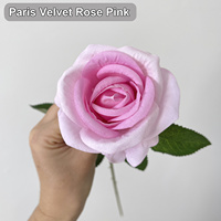 Rose artificielle en velours toucher réel, tige longue, 6 couleurs, pour la décoration de la maison, des vases, des hôtels et des fêtes (vente en gros)