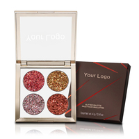 Palette de fards à paupières de maquillage pigmentés de haute qualité à 4 couleurs