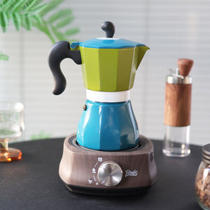 Cafetera Espresso Moka Express de Aluminio Portátil, Estilo Italiano, <span class=keywords><strong>para</strong></span> 3 Tazas, con Diseño Icónico y Combinación de Colores - Product Image 1