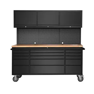 GD Hot Selling 72 inch with 15 drawer mobile workbench 162 pcs cabinet chest kit online cabinets