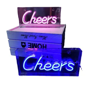 2023 New Design Acrylic Illuminated Logo Neon Advertisement Light Box Case for Coffee Bars Pubs