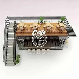 2024 Bar de contêineres para venda Austrália Long Beach Bar de contêineres de 40 pés Bar e restaurante Container
