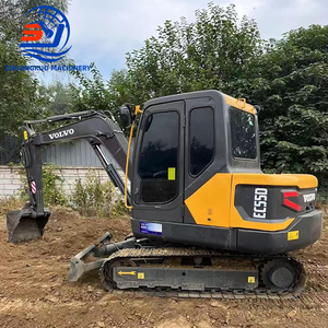 Excavatrice compacte Volvo EC55D 5,5 tonnes avec chenilles en caoutchouc/cabine climatisée, excavatrice EC55D d'occasion avec lame angulaire/attache rapide pour l'aménagement paysager - Product Image 2