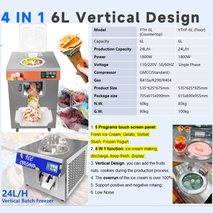 Thiết Kế Mới 24L/H Bàn Dọc Trái Cây Hàng Loạt Tủ Đông Máy 5 Chương Trình Cứng Máy Kem Thương Mại Ice Cream <span class=keywords><strong>Maker</strong></span> - Product Image 3