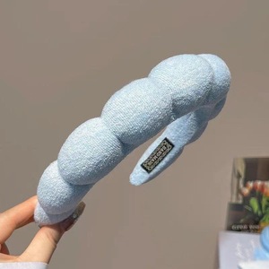 Hot Selling <b>Sponge</b> Cloud Twist Headband Towel Velvet High Crown Hair Hoop for Face Washing Makeup <b>Bathing</b> Hair Fixing Headband - Product Image 1