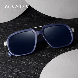 Zanda <b>Square</b> Frame Metal <b>Sunglasses</b> Blue UV400 Unisex Outdoor Driving - Product Image 1