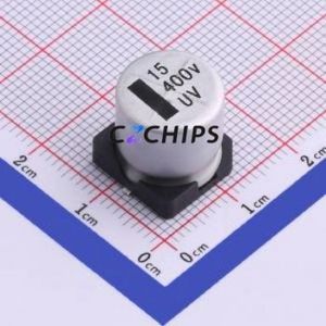 ตัวเก็บประจุอิเล็กโทรไลต์อะลูมิเนียมแบบ SMD รุ่น UV2G150M1213, ขนาด D12.5xL13.5 มม. 15uF 20% 400V 12.5 มม. - Product Image 1
