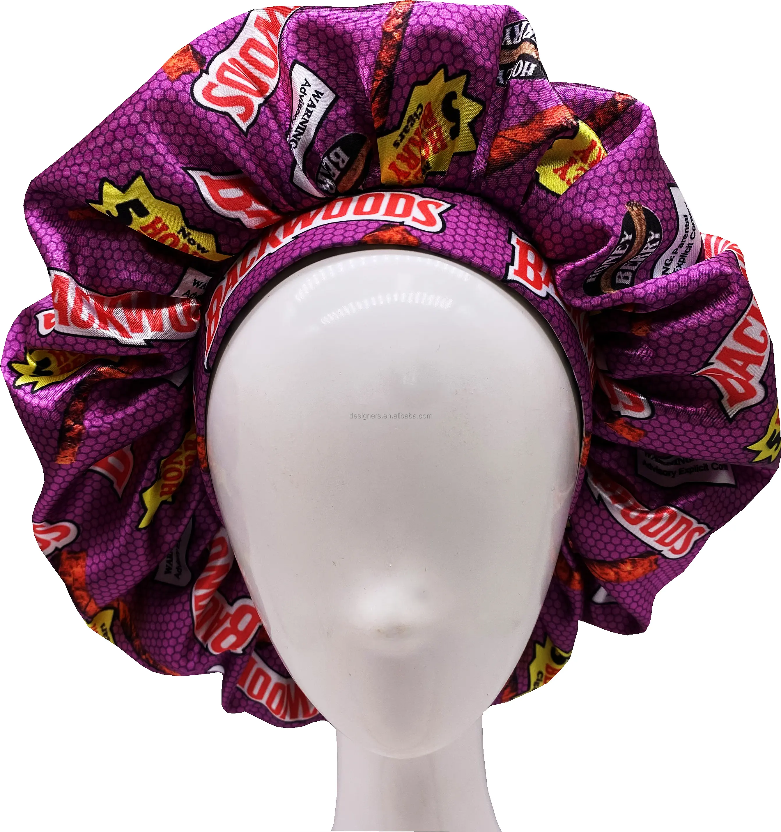 Wholesale Reversible Print Women Fashion Night Sleep Cap Chemo Hats Satin Hair Designer Bonnet