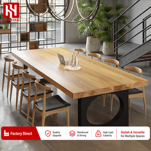 Table à manger carrée pliable en bois massif robuste pour 10 personnes, avec un design durable pour une utilisation commerciale dans les restaurants - Product Image 3