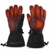 Gants chauffants unisexes en peau de chèvre, imperméables, compatibles écran tactile, antidérapants, avec sangle de poignet réglable, coupe-vent, rechargeables