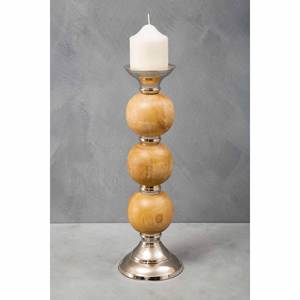 Soporte de mesa decorativo para el hogar de gran venta para decoración para sala de estar 2024 soporte de pilar de vela de aluminio y madera de calidad superior - Product Image 3