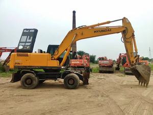 Excavatrice sur pneus originale d'occasion de la Corée Hyundai 210/Excavatrice sur roues Robex Hyundai R210w 210w-7 de 21 tonnes à vendre - Product Image 5