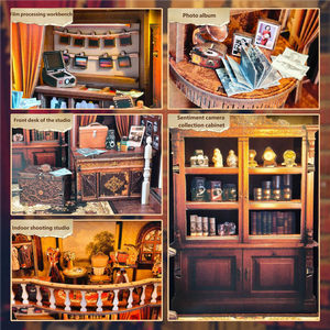 Kit Casa in Miniatura Fai-da-Te e Angolo Libreria - Set Completo di Casa <span class=keywords><strong>Giocattolo</strong></span> in Miniatura e Angolo Libreria per Esposizione Creativa - Product Image 2