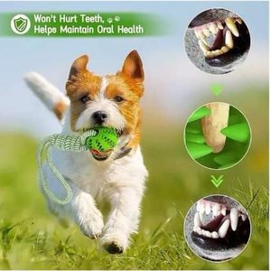 Mainan Anjing Kingtale dari Tali Kapas, Bola Berlubang, Tahan Gigitan, Tali Kapas Interaktif untuk Hewan Peliharaan - Product Image 3