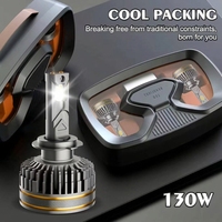 Ampoule de phare LED universelle Canbus 12V 130W 6000K 30000lm IP68 pour H4/H11/9005/H13/881 - Vente en gros