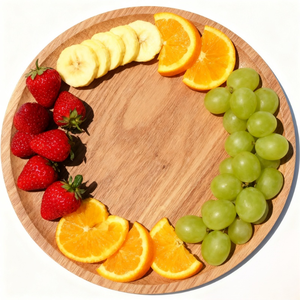 Bandeja de barra de madera vintage multifuncional de tamaño personalizado bandeja de servicio de comida decorativa de estilo redondo para mesa de comedor de cocina - Product Image 6