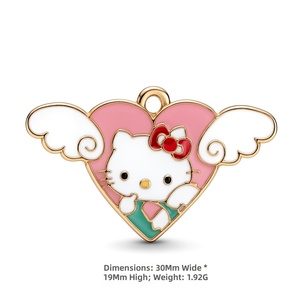 Accesorios de joyería: Colgante de dibujos animados de gato KT, colgante de aleación con efecto de goteo de aceite, colgante artesanal para collar, material para colgantes, accesorios DIY - Product Image 6