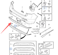 OE 31283761 pour diffuseur inférieur de pare-chocs arrière V40.