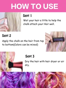 Neue wasch bare Haar kreide Kamm Temporäre Haarfarbe Farbstoff für Mädchen Kinder Geburtstag Cosplay DIY, Halloween, Neujahr-739181