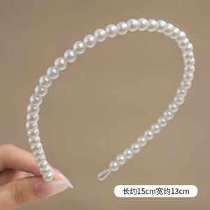 عصابة رأس أنيقة باللؤلؤ الأبيض للعرائس، طوق شعر كامل من اللؤلؤ للفتيات الجميلات، أطواق شعر مطرزة - Product Image 5