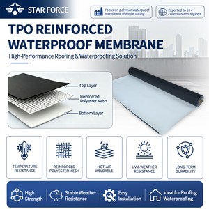 Membrana Impermeabile in TPO Rinforzata con Fibra, Riciclabile, Resistente alle Intemperie e alle Forature per Progetti di Coperture e Infrastrutture - Product Image 2