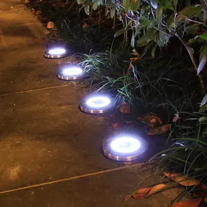 Beste Amazon 8 Led In-Ground Zonne-Energie Patio Begraven Schijf Buiten Ondergronds Licht Voor Gazon Decoratief