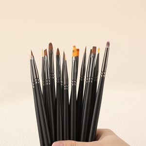 Vente en gros de stylo professionnel design UV, outils de peinture, brosse en gel pour extension de manucure en forme de cheveux plats en nylon - Product Image 4