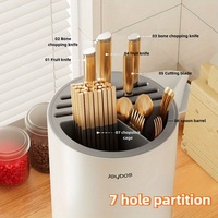 JOYBOS Boîte de rangement multifonctionnelle en silicone pour cuillères, fourchettes et baguettes, support de rangement pour couverts de cuisine, organiseur de couverts 360°