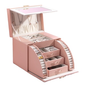 Boîte à <span class=keywords><strong>bijoux</strong></span> personnalisée à Double escalier, Style empileur <span class=keywords><strong>bijoux</strong></span> boucles d'oreilles finition rangement boîte à <span class=keywords><strong>bijoux</strong></span> - Product Image 1