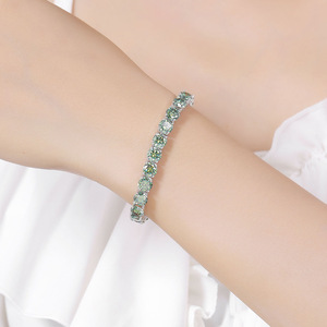 <span class=keywords><strong>Pulsera</strong></span> <span class=keywords><strong>de</strong></span> cadena <span class=keywords><strong>de</strong></span> tenis <span class=keywords><strong>de</strong></span> plata 925 con diamantes redondos verdes oscuros <span class=keywords><strong>de</strong></span> 10, 30, <span class=keywords><strong>50</strong></span> y <span class=keywords><strong>1</strong></span> quilate, unisex, para parejas, con una hilera completa <span class=keywords><strong>de</strong></span> diamantes, para mujer - Product Image 3
